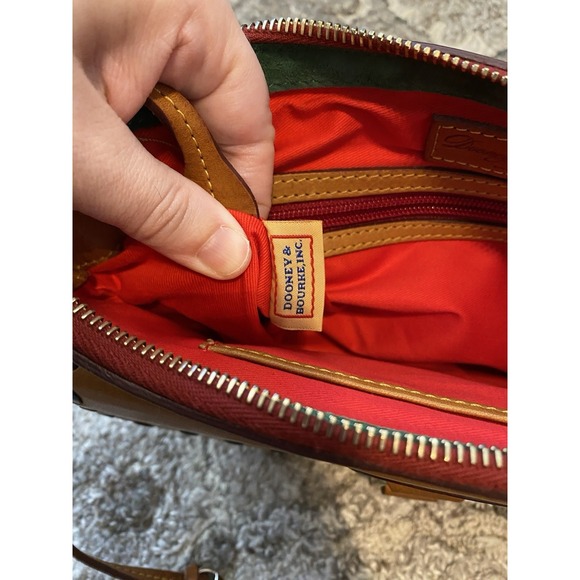 Dooney Bourke Brown Florentine Leather Natural Tassel Clutch Shoulder Bag Purse - Picture 13 of 13